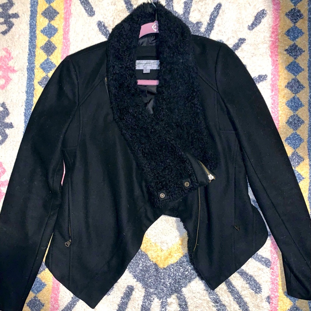 Black Sherpa Waist length jacket
